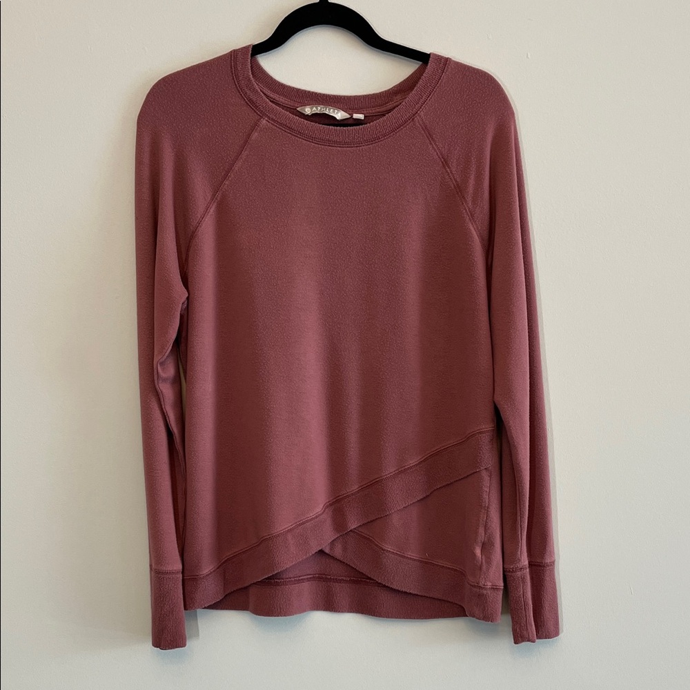 Athleta Criss Cross Pullover Dusty Rose Sweatshirt Women's Athleisure Size M